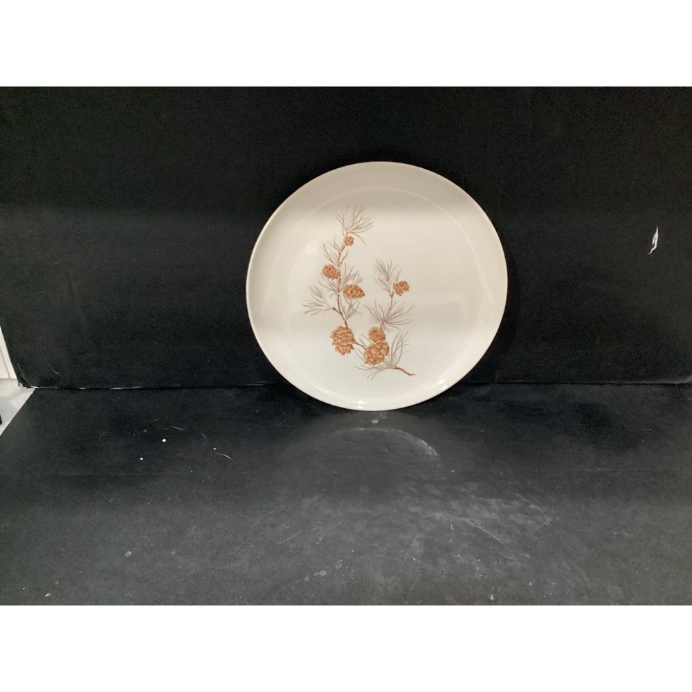 Harmony House Mocha Pine Dinner Plate Pinecones 10"